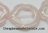 CFG42 15.5 inches 35mm carved flower rose quartz beads wholesale