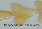 CFG521 15.5 inches 34*37mm carved flower yellow aventurine beads