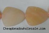 CFG526 15.5 inches 25*25mm carved triangle pink aventurine beads