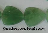 CFG531 15.5 inches 25*25mm carved triangle green aventurine beads