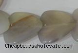 CFG538 15.5 inches 25*25mm carved triangle grey agate beads