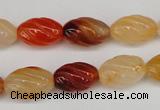 CFG54 15.5 inches 10*16mm carved rice agate gemstone beads