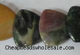 CFG540 15.5 inches 25*25mm carved triangle Indian agate beads