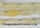 CFG552 15.5 inches 8*20mm carved rice yellow aventurine beads