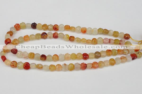 CFG57 15.5 inches 8*10mm carved pig-shaped agate gemstone beads