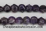 CFG59 15.5 inches 8*10mm carved pig-shaped amethyst gemstone beads