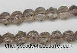 CFG60 15.5 inches 8*10mm carved pig-shaped smoky quartz beads