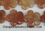 CFG655 15.5 inches 20mm carved flower red quartz beads