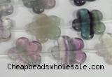 CFG660 15.5 inches 15mm carved flower fluorite gemstone beads