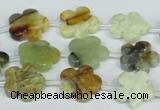 CFG663 15.5 inches 15mm carved flower flower jade beads