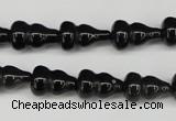 CFG67 15.5 inches 10*15mm carved calabash obsidian gemstone beads