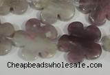 CFG691 15.5 inches 20mm carved flower lilac jasper beads