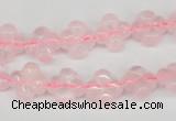 CFG72 15.5 inches 11*11mm carved flower rose quartz gemstone beads