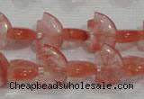 CFG785 15.5 inches 10*15mm carved animal cloudy quartz beads