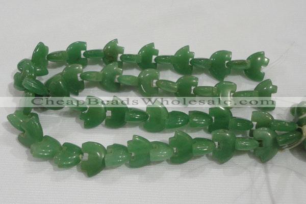 CFG798 12.5 inches 14*18mm carved animal green aventurine beads