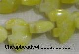 CFG800 12.5 inches 14*18mm carved animal lemon jade beads