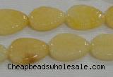 CFG820 12.5 inches 15*20mm carved leaf yellow jade beads wholesale