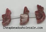 CFG856 Top-drilled 10*23mm carved animal rhodochrosite beads