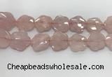 CFG978 15.5 inches 33*33mm carved flower rose quartz beads