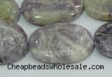 CFJ06 15.5 inches 22*30mm oval natural purple flower stone beads