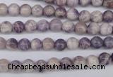 CFJ24 15.5 inches 6mm round natural purple flower stone beads