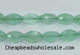 CFL102 15.5 inches 8*12mm faceted rice natural green fluorite beads