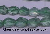 CFL1082 15 inches 9*12mm faceted nuggets green fluorite beads