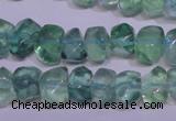 CFL1087 15 inches 8*12mm faceted nuggets blue fluorite beads