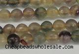 CFL1112 15.5 inches 8mm faceted round yellow fluorite gemstone beads