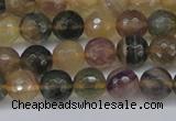 CFL1113 15.5 inches 10mm faceted round yellow fluorite gemstone beads