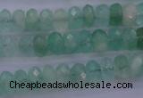 CFL112 15.5 inches 5*10mm faceted rondelle green fluorite beads