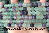 CFL1147 15.5 inches 8mm round matte fluorite beads wholesale