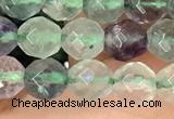 CLF1161 15.5 inches 6mm faceetd round fluorite gemstone beads