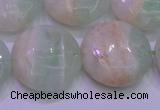 CFL1213 15.5 inches 20mm flat round green fluorite gemstone beads