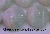 CFL1214 15.5 inches 25mm flat round green fluorite gemstone beads