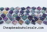 CFL1230 15.5 inches 12mm faceted diamond fluorite beads