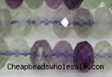 CFL1239 15 inches 4*6mm faceted rondelle fluorite gemstone beads