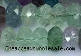 CFL1242 15 inches 6*8mm faceted rondelle fluorite beads