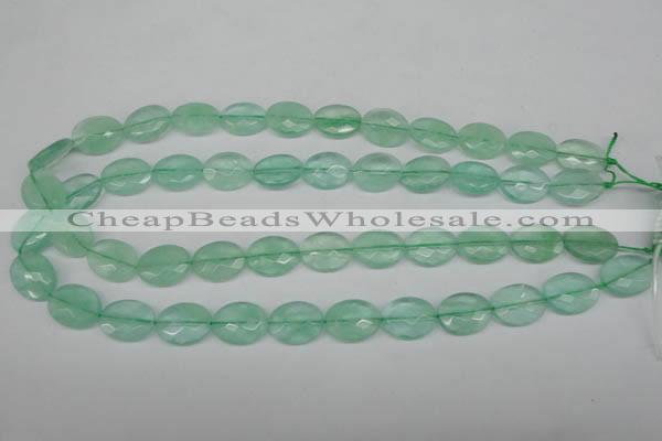 CFL125 15.5 inches 12*16mm faceted oval green fluorite beads