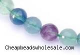 CFL14 16 inch A- grade 10mm faceted round natural fluorite beads