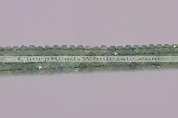 CFL1401 15.5 inches 6mm faceted nuggets green fluorite beads