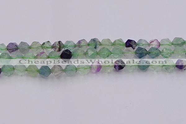 CFL1409 15.5 inches 12mm faceted nuggets fluorite gemstone beads