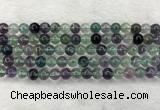 CFL1462 15.5 inches 8mm round A grade fluorite gemstone beads