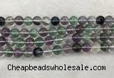 CFL1474 15.5 inches 12mm round AA grade fluorite gemstone beads