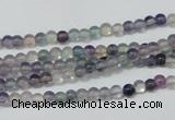 CFL150 15.5 inches 4mm round natural fluorite gemstone beads wholesale