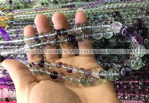 CFL1505 15.5 inches 6mm - 12mm round fluorite gemstone beads