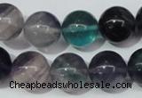 CFL154 15.5 inches 14mm round natural fluorite gemstone beads wholesale