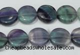 CFL164 15.5 inches 14mm coin natural fluorite beads wholesale