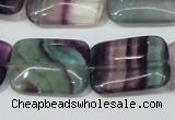 CFL173 15.5 inches 18*25mm rectangle natural fluorite beads wholesale