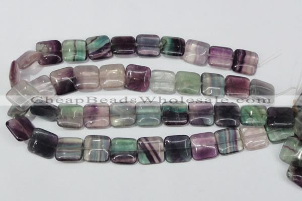 CFL175 15.5 inches 18*18mm square natural fluorite beads wholesale